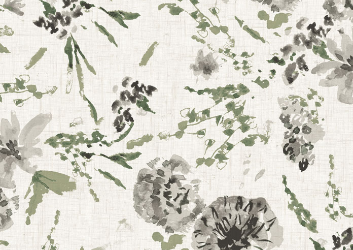Watercolour Floral, Owl Grey - Twist&Fit Roller Blind - Image 6
